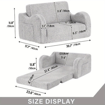 2-in-1 Kids Convertible Sofa Chair, Kids Flip-Out Chair for Comfortable Everyday Seating detail image - detail view 4