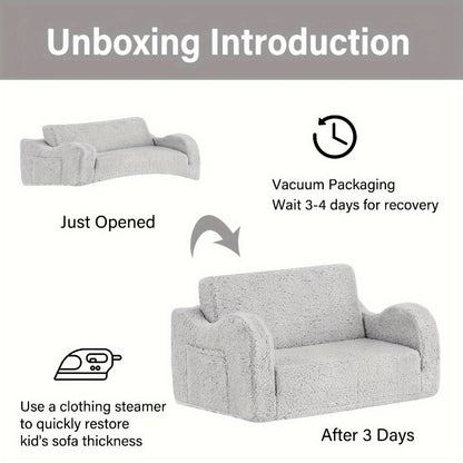 2-in-1 Kids Convertible Sofa Chair, Kids Flip-Out Chair for Comfortable Everyday Seating detail image - detail view 6