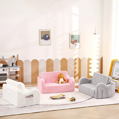 2-in-1 Kids Convertible Sofa Chair, Kids Flip-Out Chair for Comfortable Everyday Seating detail image - detail view 8