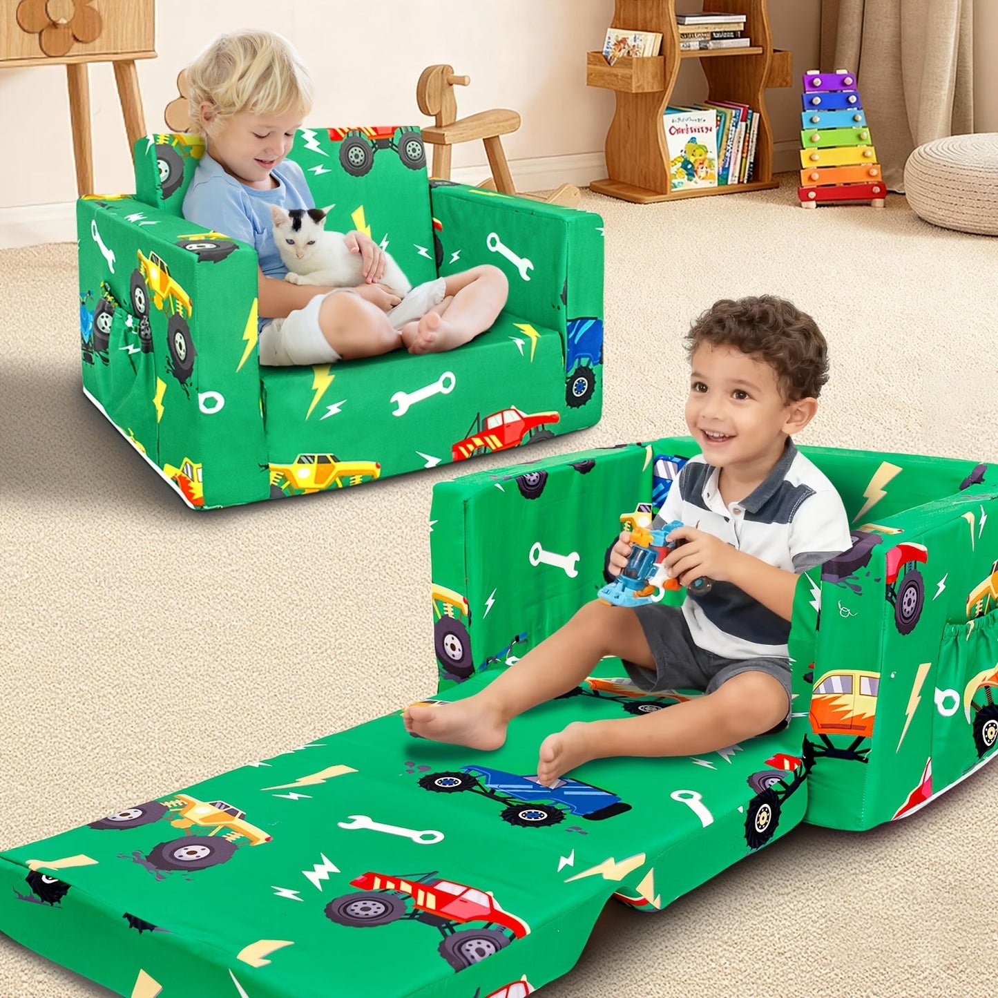 Kids Sofa shown in the Cars option