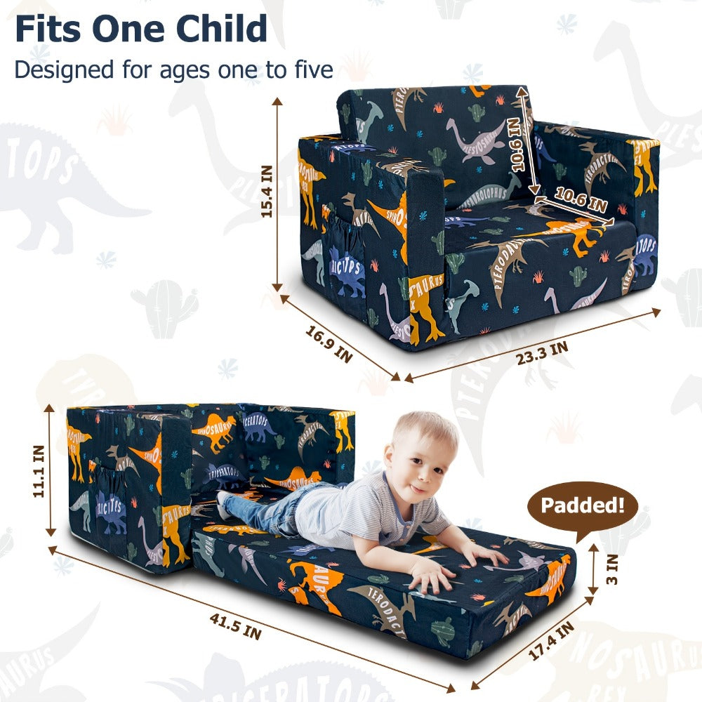 2-in-1 Kids Convertible Sofa Chair, Kids Sofa Bed for Kids' Room detail image - detail view 12
