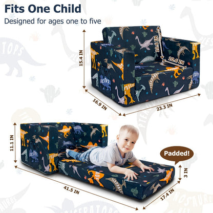2-in-1 Kids Convertible Sofa Chair, Kids Sofa Bed for Kids' Room detail image - detail view 12