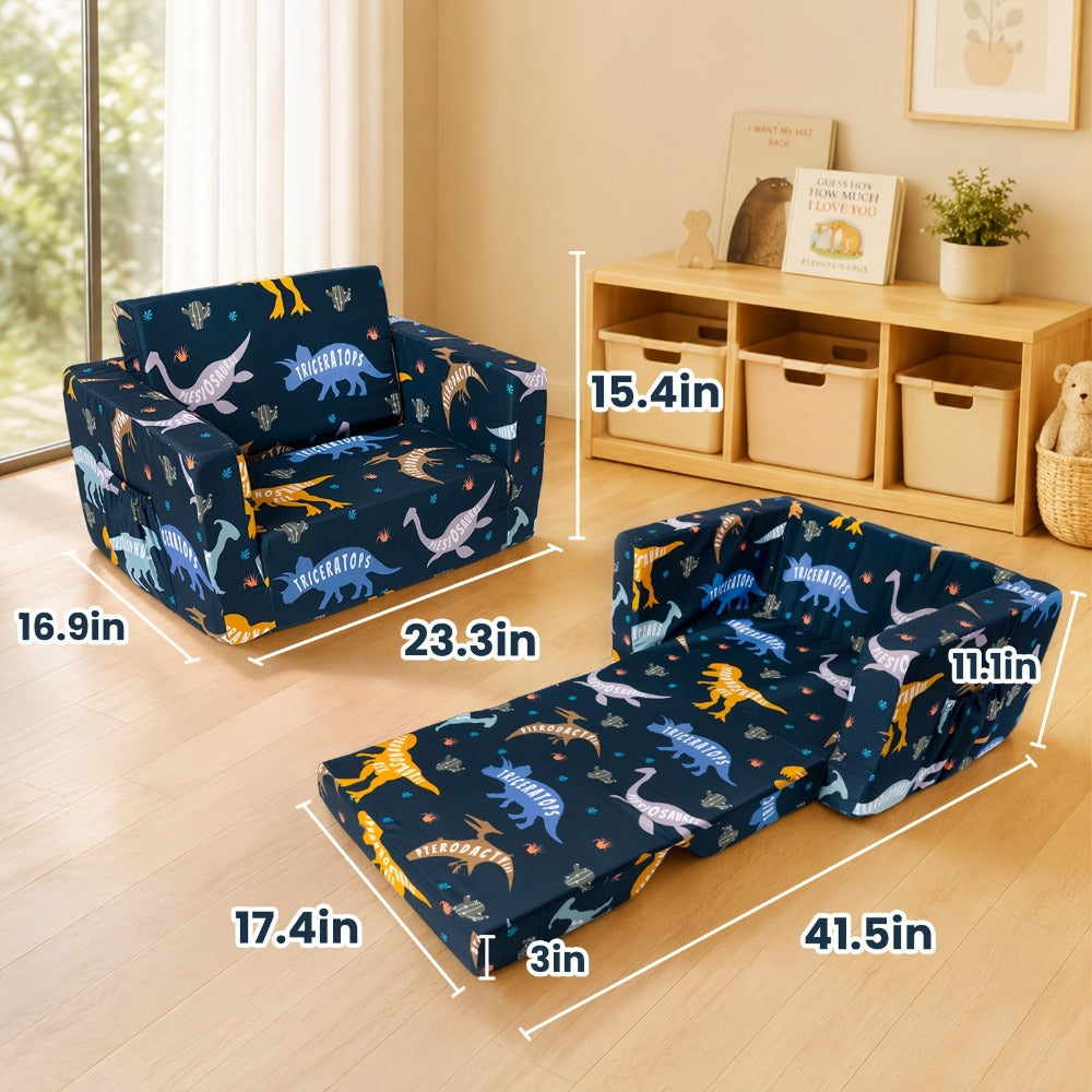 2-in-1 Kids Convertible Sofa Chair, Kids Sofa Bed for Kids' Room detail image