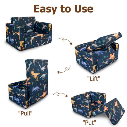 2-in-1 Kids Convertible Sofa Chair, Kids Sofa Bed for Kids' Room detail image - detail view 4