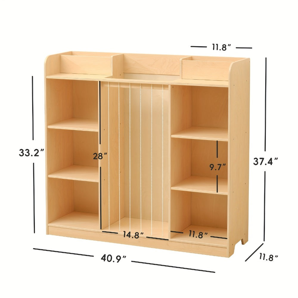 2-in-1 Solid Wood Doll Display Shelf for Kids' Room and Living Room detail image