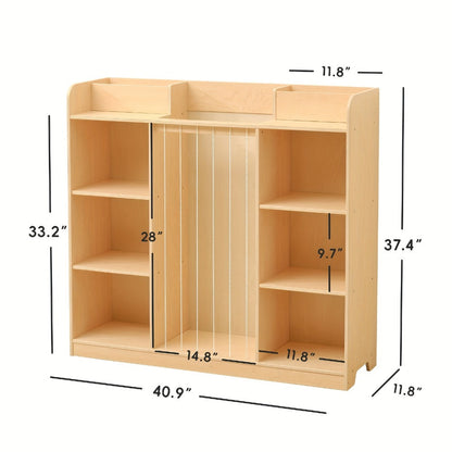 2-in-1 Solid Wood Doll Display Shelf for Kids' Room and Living Room detail image