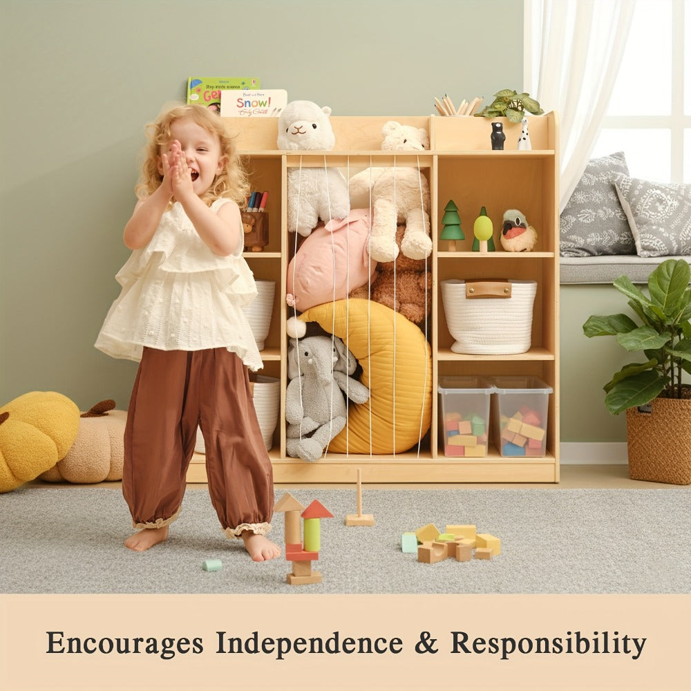 2-in-1 Solid Wood Doll Display Shelf for Kids' Room and Living Room detail image - detail view 3