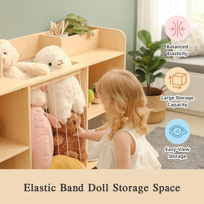 2-in-1 Solid Wood Doll Display Shelf for Kids' Room and Living Room detail image - detail view 4