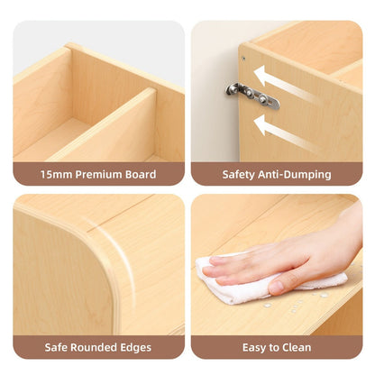 2-in-1 Solid Wood Doll Display Shelf for Kids' Room and Living Room detail image - detail view 5