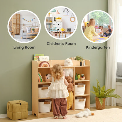2-in-1 Solid Wood Doll Display Shelf for Kids' Room and Living Room detail image - detail view 7