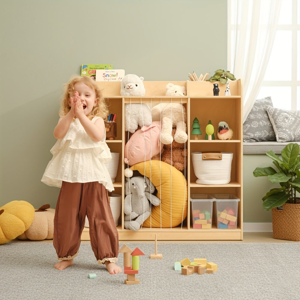 2-in-1 Solid Wood Doll Display Shelf for Kids' Room and Living Room detail image - detail view 8