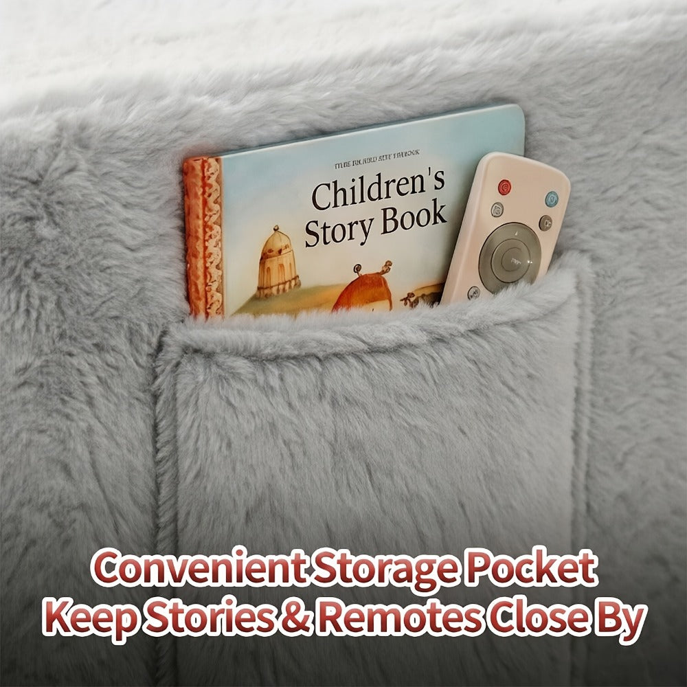 2-in-1 Velvet Kids Convertible Sofa Chair with Fold-Out Lounger for Kids' Room detail image - detail view 11