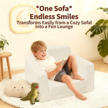 2-in-1 Velvet Kids Convertible Sofa Chair with Fold-Out Lounger for Kids' Room detail image - detail view 15