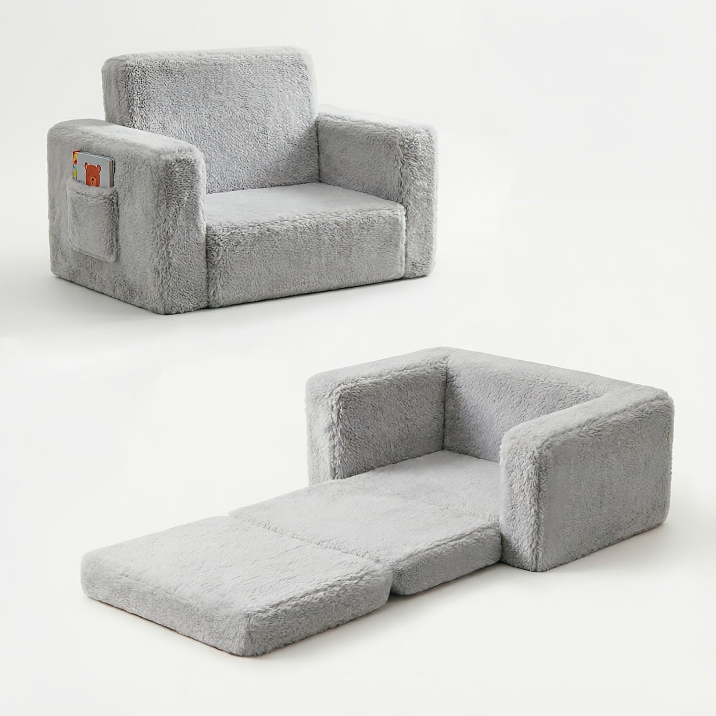 Kids Sofa shown in the Grey option