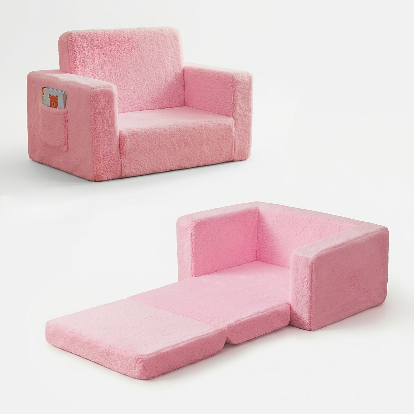 Kids Sofa shown in the pink color option