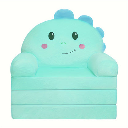 Kids Foldable Sofa shown in the Green Dinosaur option