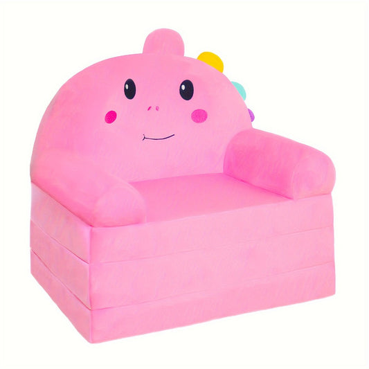 Kids Foldable Sofa, Kids Foldable Couch 2-in-1 Convertible Velvet Toddler Sofa with Memory shown in the main product view