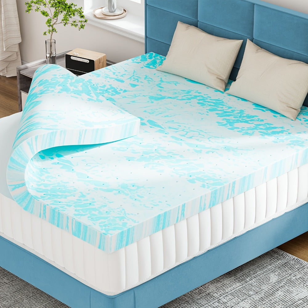 Mattress Topper, Memory Foam Gel-Infused CertiPUR-US - 2", 3" or 4" Thick - 5-Zone shown in the main product view