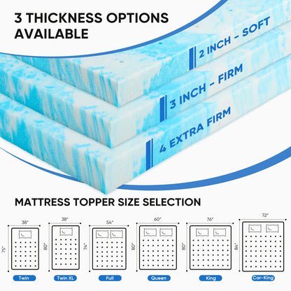 Mattress Topper shown in the Twin (4 Inch) option