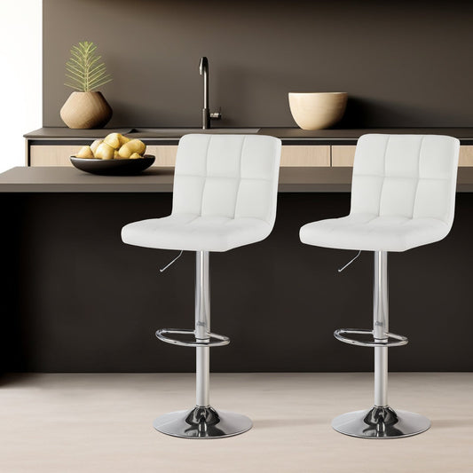Bar Stool, PU Leather Bar Stools Set of 2 Hydraulic Adjustable Height Swivel Counter shown in the main product view
