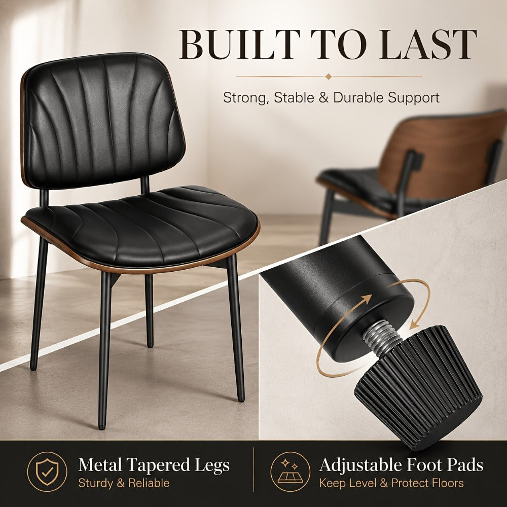 2-Piece Set Faux Leather Dining Chair, Upholstered Side Chair for Kitchen detail image - detail view 10