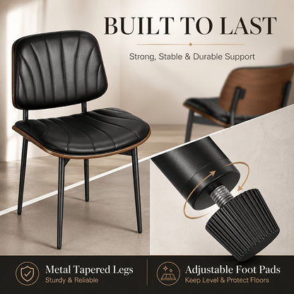 2-Piece Set Faux Leather Dining Chair, Upholstered Side Chair for Kitchen detail image - detail view 10