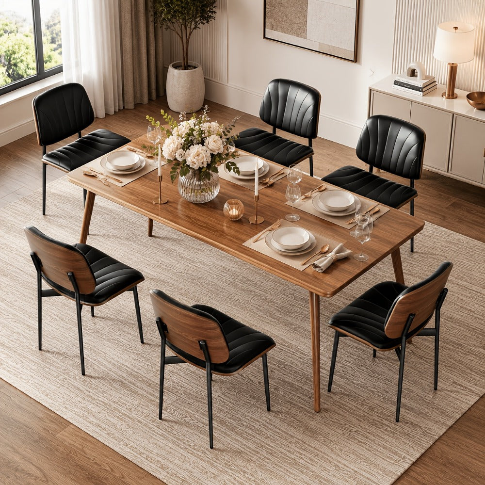2-Piece Set Faux Leather Dining Chair, Upholstered Side Chair for Kitchen detail image - detail view 14