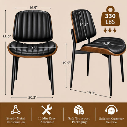 2-Piece Set Faux Leather Dining Chair, Upholstered Side Chair for Kitchen detail image - detail view 18