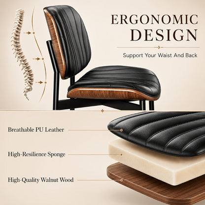 2-Piece Set Faux Leather Dining Chair, Upholstered Side Chair for Kitchen detail image - detail view 8