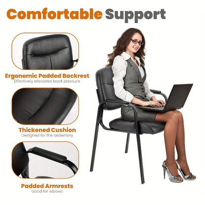 2-Piece Set Guest Chair with Armrests for Comfortable Everyday Seating in Living Room detail image