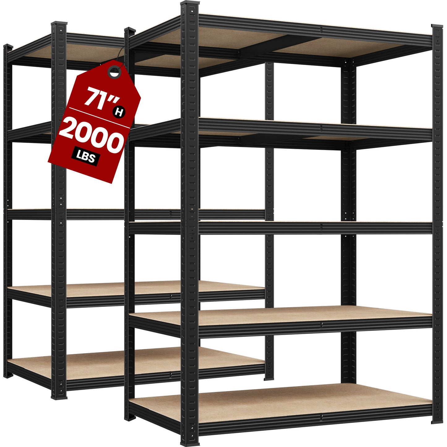 Storage Shelving Unit shown in the Black option