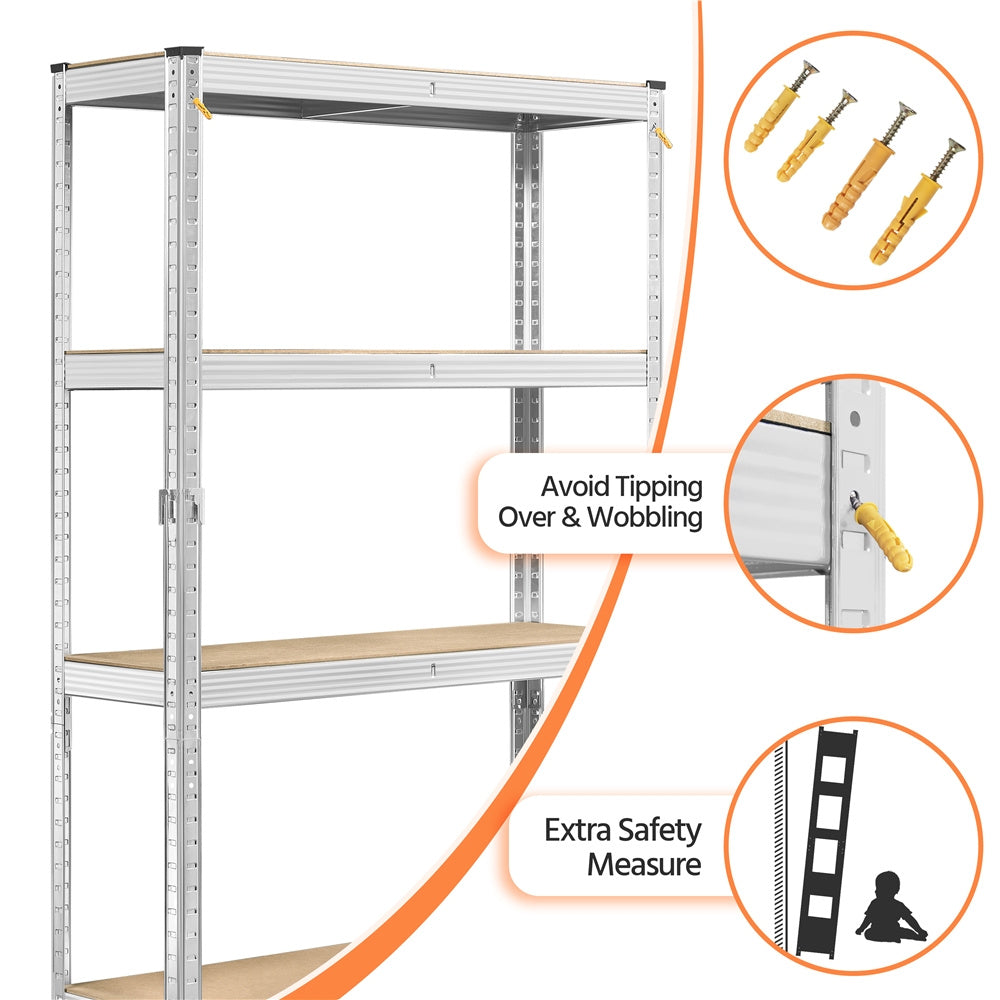 2-Piece Set Metal Storage Shelving Unit with Tool-Free Assembly and Multiple Color Options detail image - detail view 11