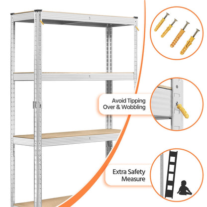 2-Piece Set Metal Storage Shelving Unit with Tool-Free Assembly and Multiple Color Options detail image - detail view 11