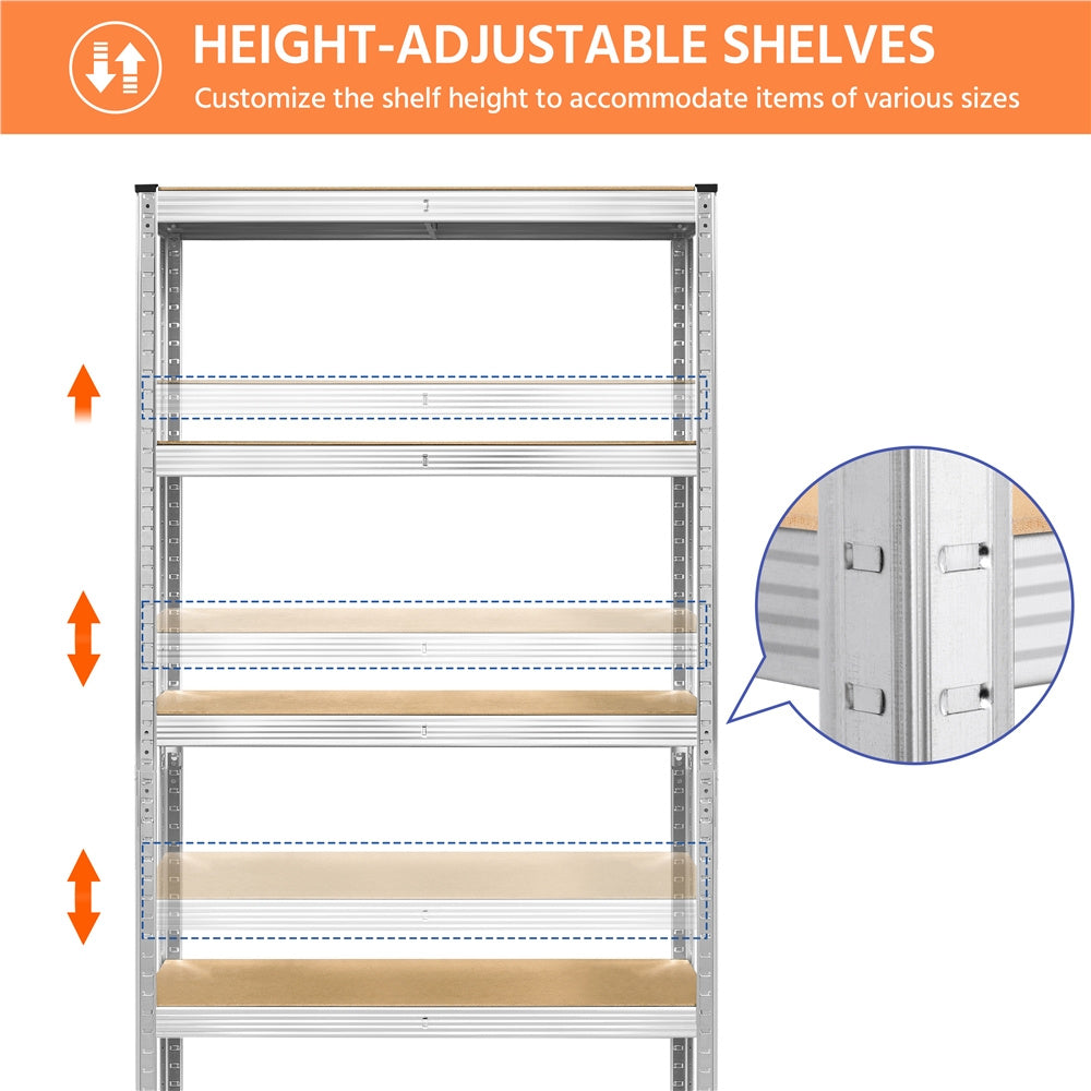 2-Piece Set Metal Storage Shelving Unit with Tool-Free Assembly and Multiple Color Options detail image - detail view 12