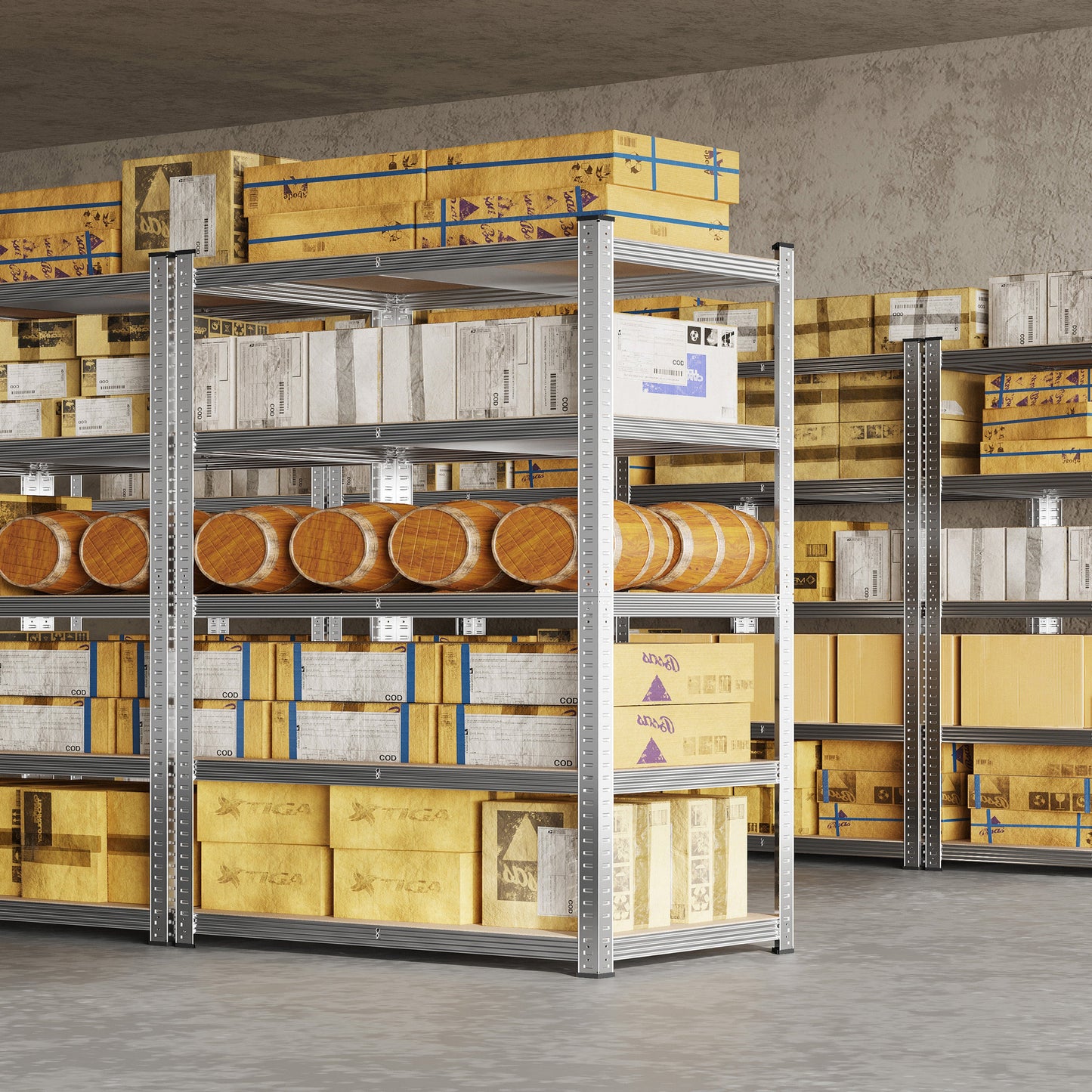 2-Piece Set Metal Storage Shelving Unit with Tool-Free Assembly and Multiple Color Options detail image