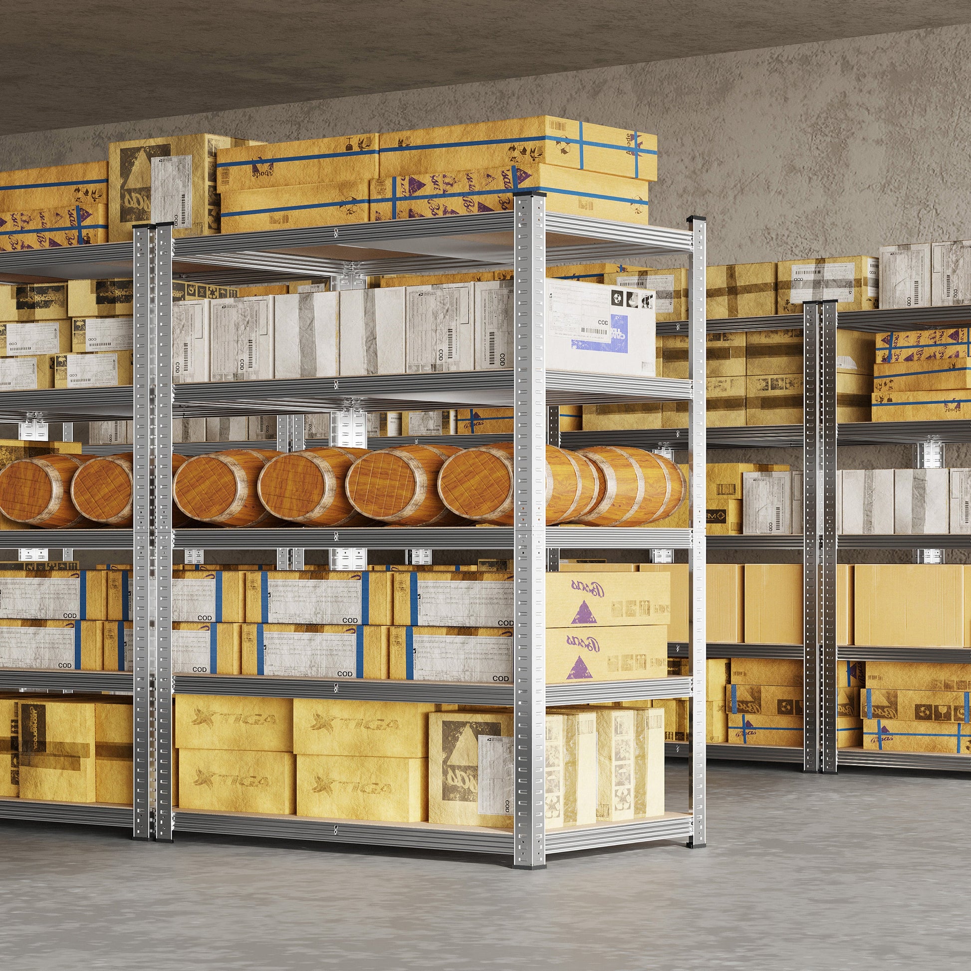 2-Piece Set Metal Storage Shelving Unit with Tool-Free Assembly and Multiple Color Options detail image