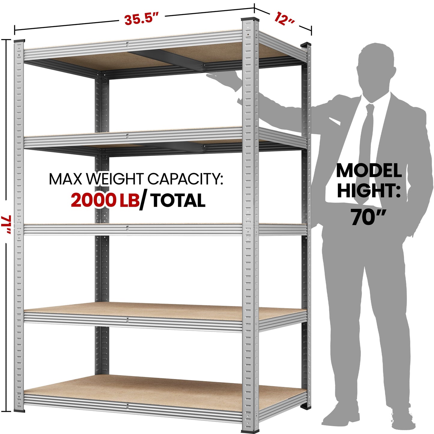2-Piece Set Metal Storage Shelving Unit with Tool-Free Assembly and Multiple Color Options detail image - detail view 5