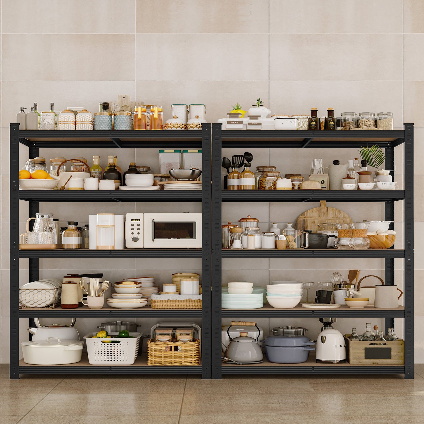 2-Piece Set Metal Storage Shelving Unit with Tool-Free Assembly and Multiple Color Options detail image - detail view 6