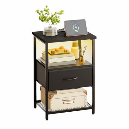 Nightstand shown in the 1pc-1 Drawer-Black option