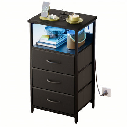 Nightstand shown in the 1pc-3 Drawers-Black option
