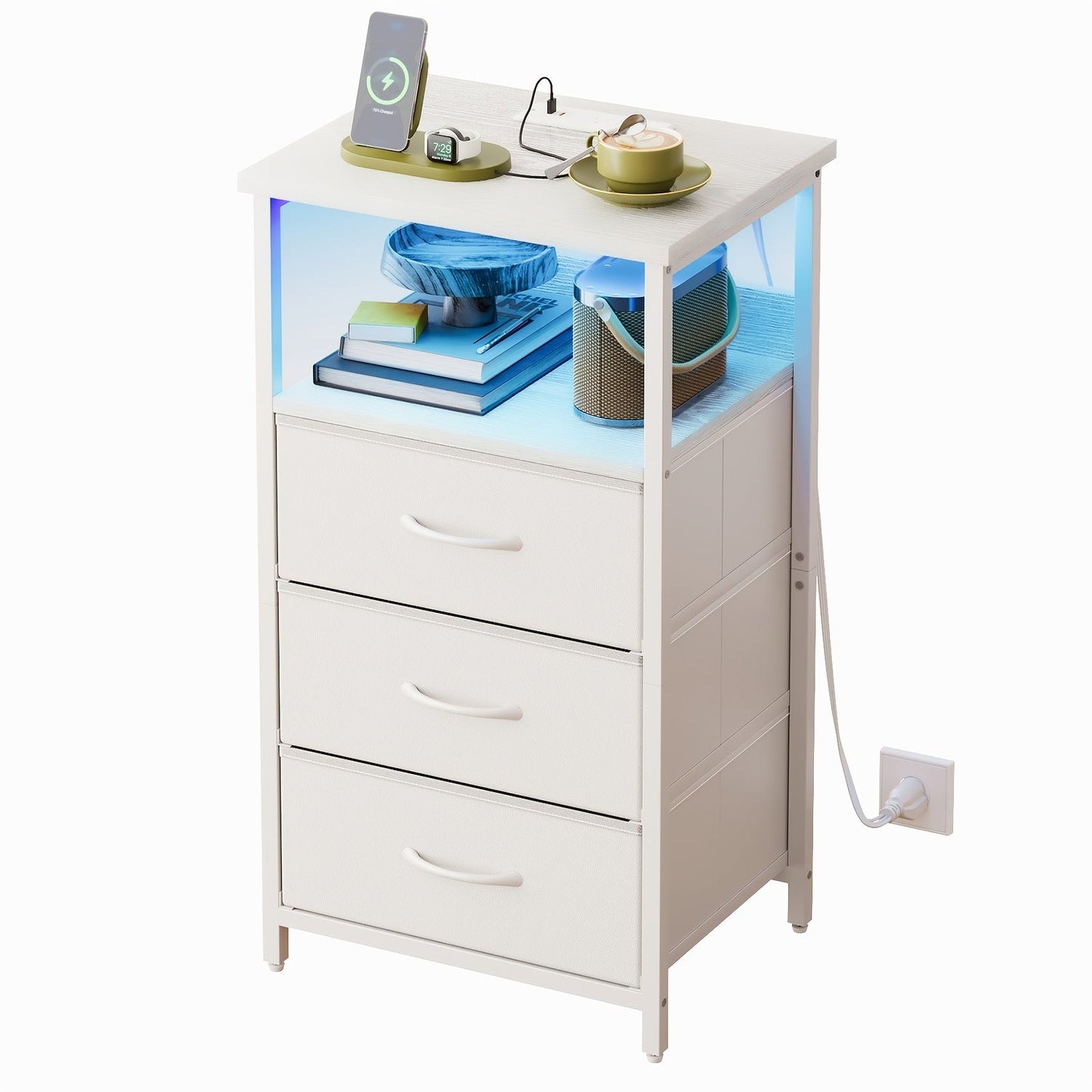 Nightstand shown in the 1pc-3 Drawers-White option