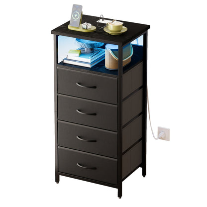 Nightstand shown in the 1pc-4 Drawers-Black option
