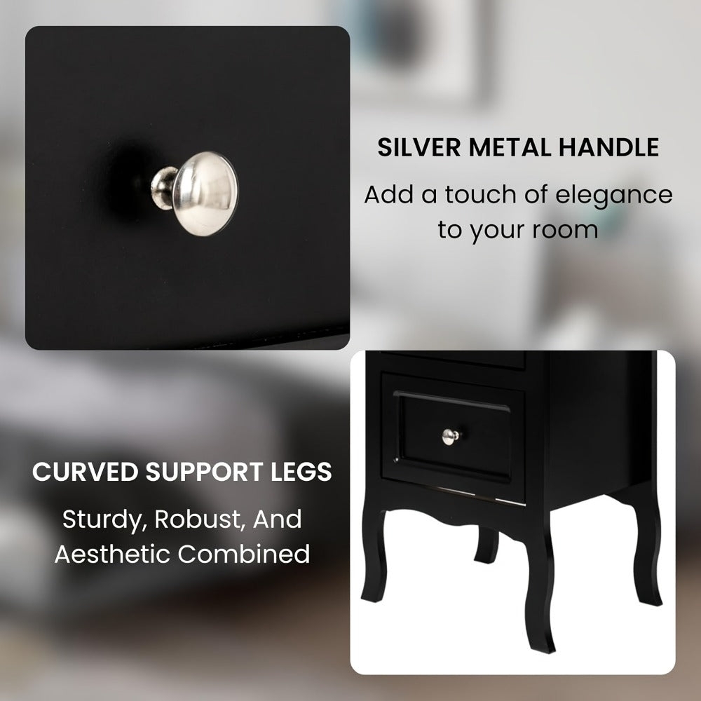 2-Piece Set Nightstand with Multiple Color Options, Bedside Storage Table detail image - detail view 10