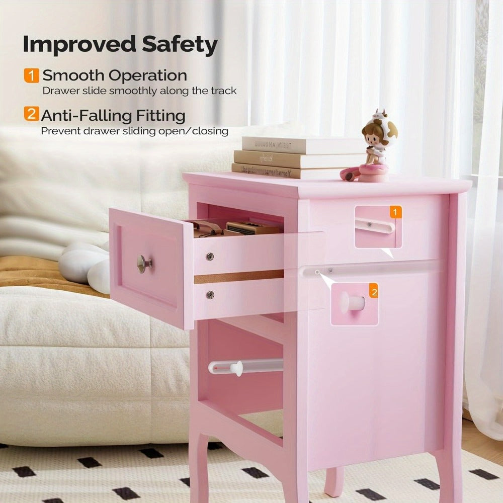 2-Piece Set Nightstand with Multiple Color Options, Bedside Storage Table detail image - detail view 12