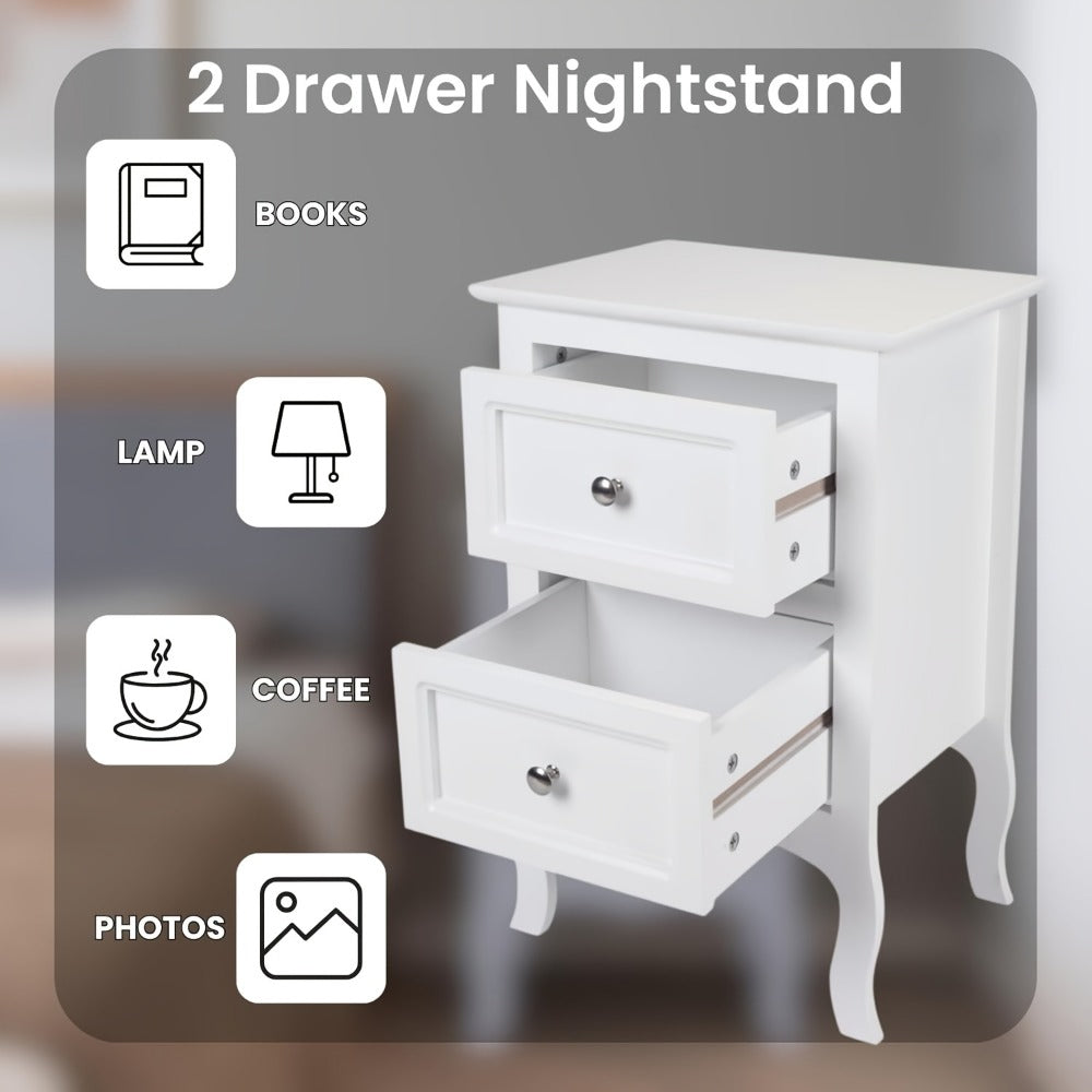 2-Piece Set Nightstand with Multiple Color Options, Bedside Storage Table detail image - detail view 21