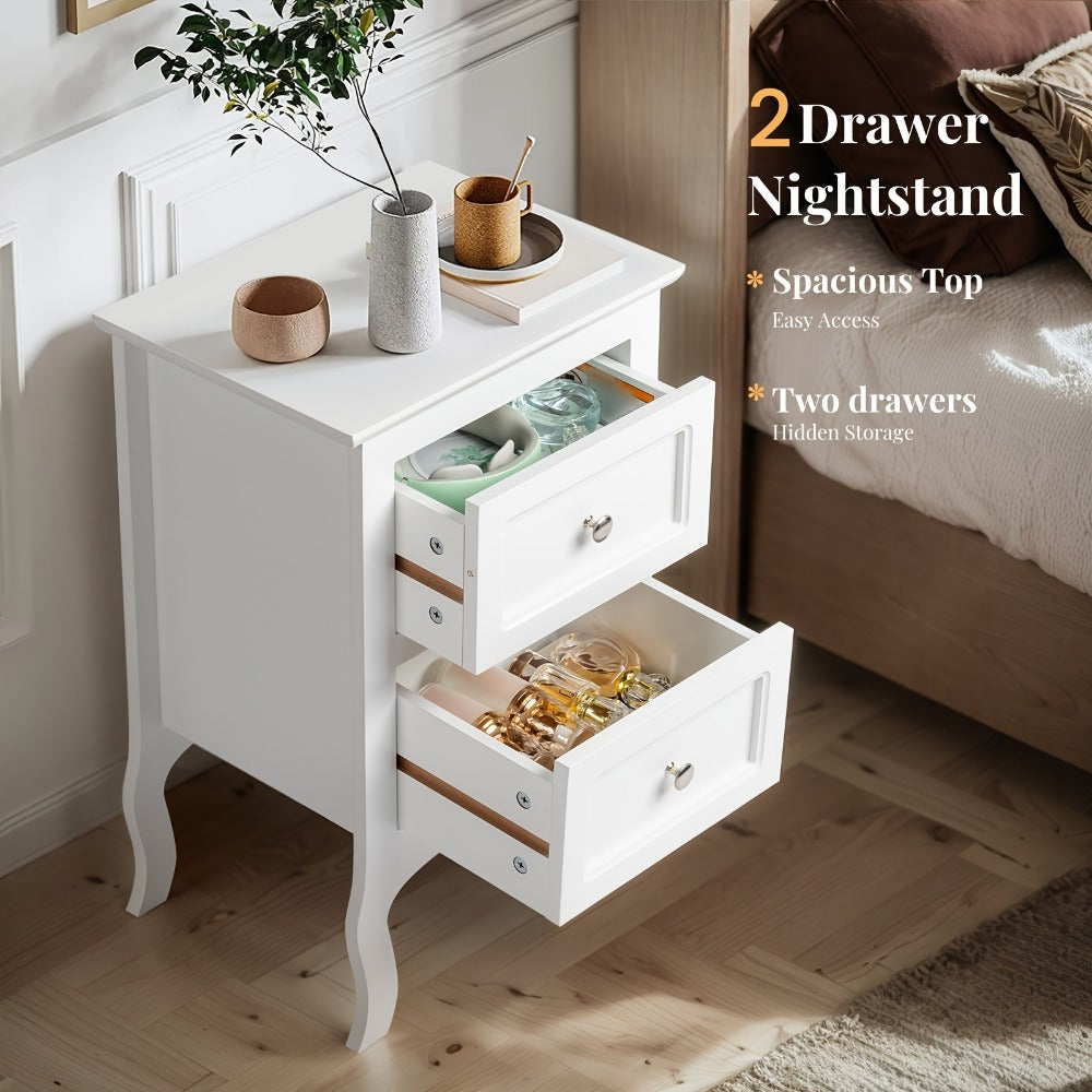 2-Piece Set Nightstand with Multiple Color Options, Bedside Storage Table detail image - detail view 6