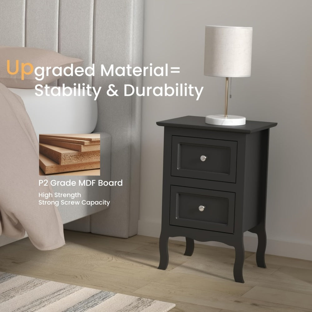 2-Piece Set Nightstand with Multiple Color Options, Bedside Storage Table detail image - detail view 8