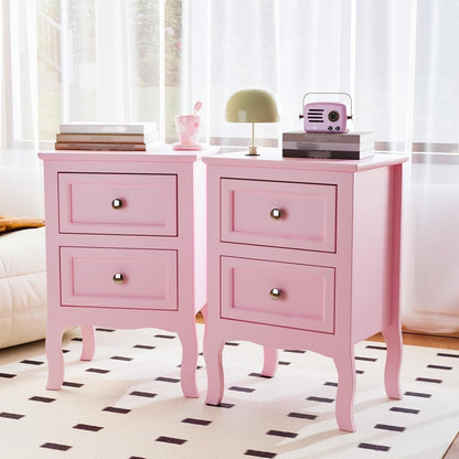 Nightstand shown in the pink option
