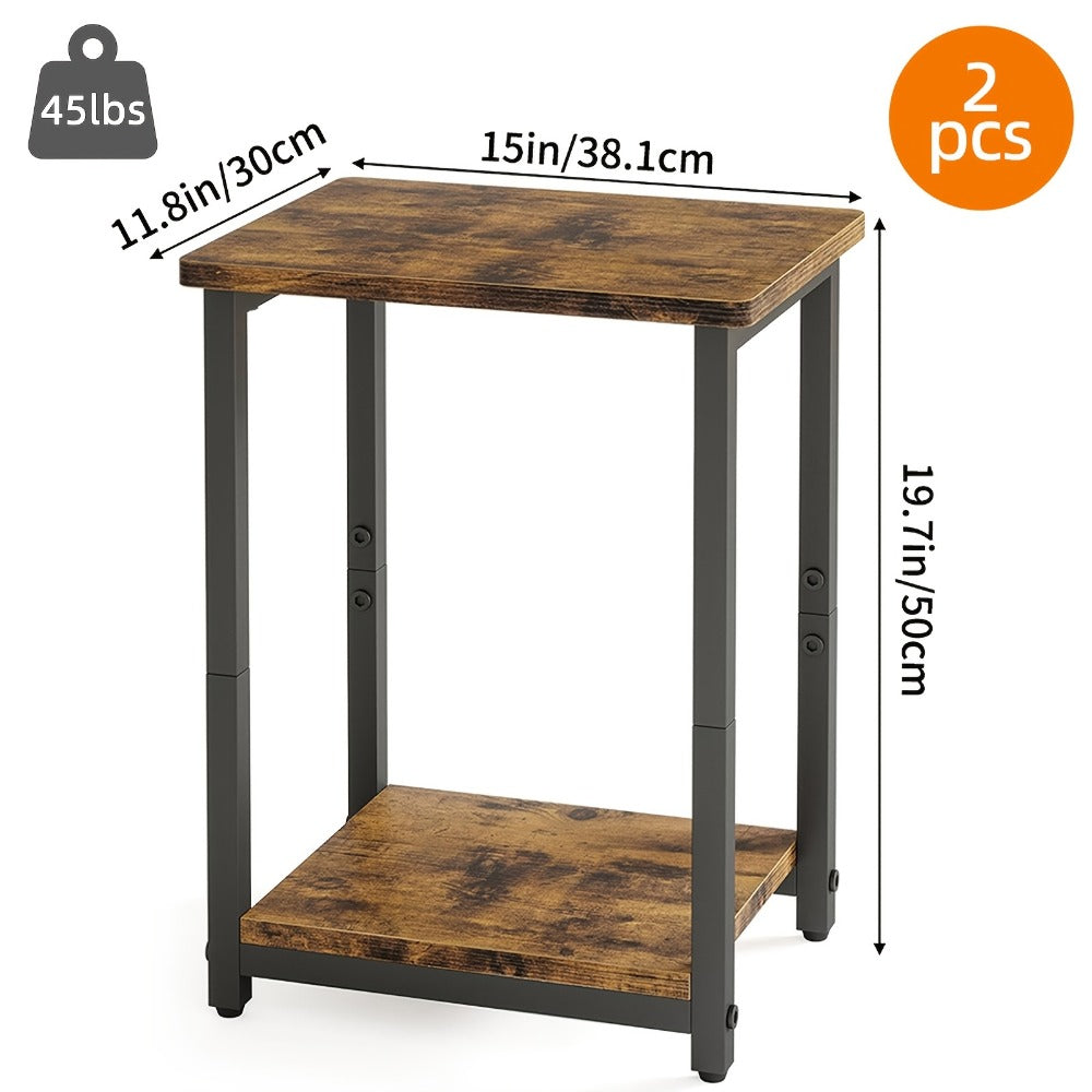 2-Piece Set Side Table, Living Room End Table for Work, Display, and Everyday Use detail image - detail view 4