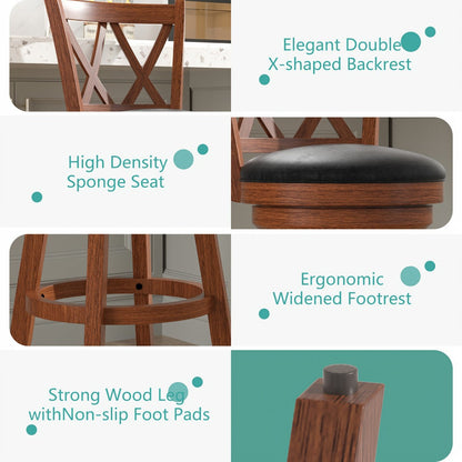 2-Piece Set Upholstered Bar Stool with Solid Wood Construction for Kitchen detail image - detail view 4